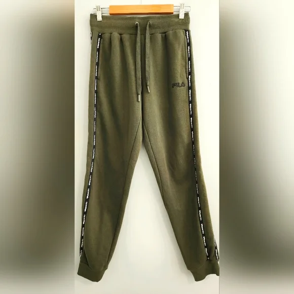 FILA Men Jogger Size XS Green Elastic Waist Pockets Cotton Lightweight - Picture 1 of 9